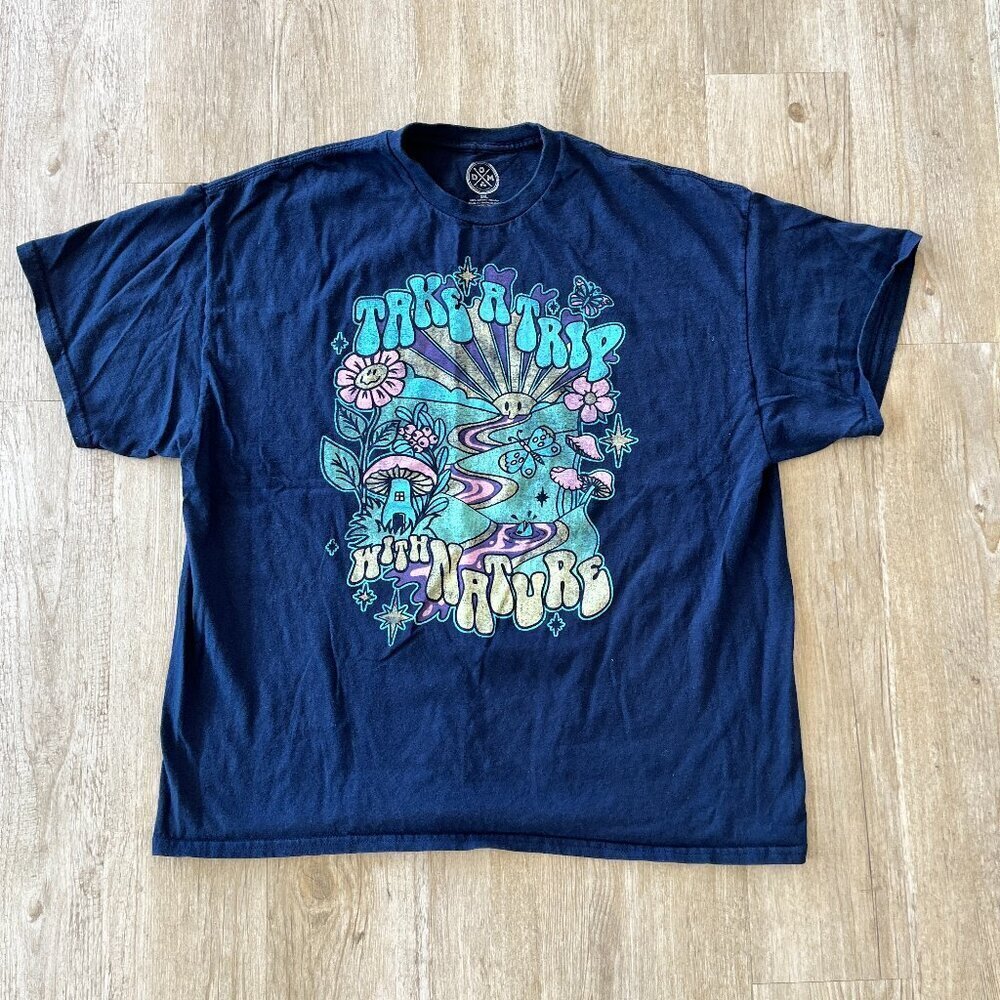 Unisex DOM Blue Short Sleeve Mushroom Tshirt - 2XL